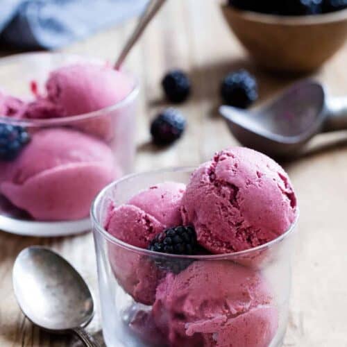 Vegan Blackberry Basil Ice Cream