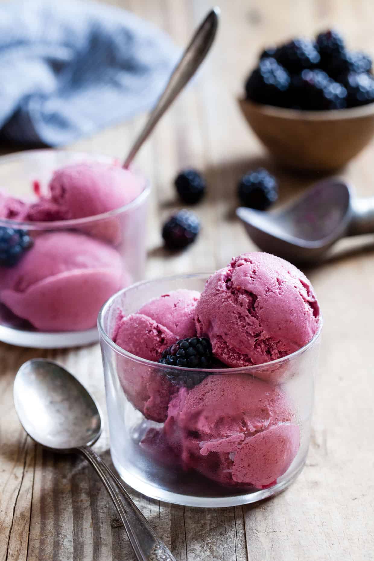Vegan Blackberry Basil Ice Cream-