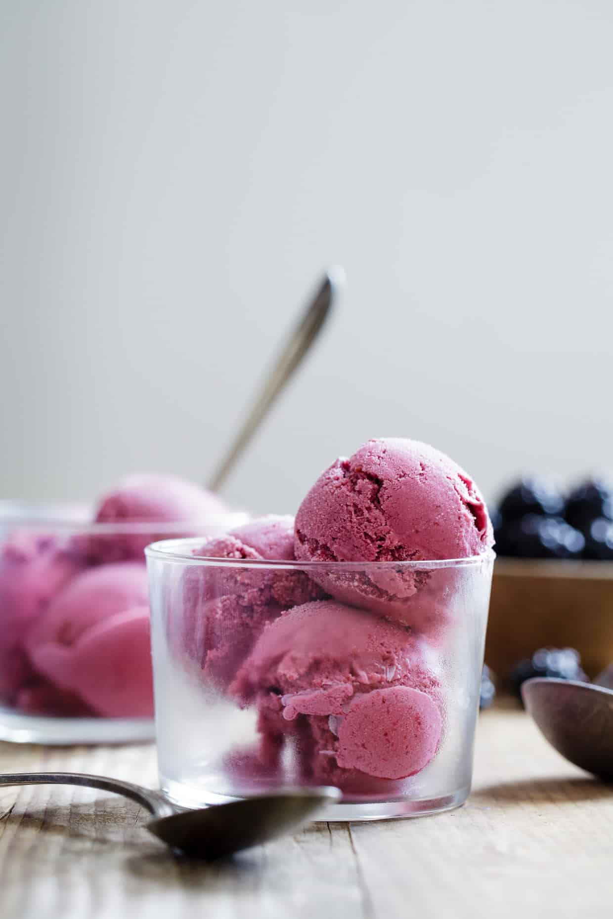 Vegan Blackberry Basil Ice Cream-