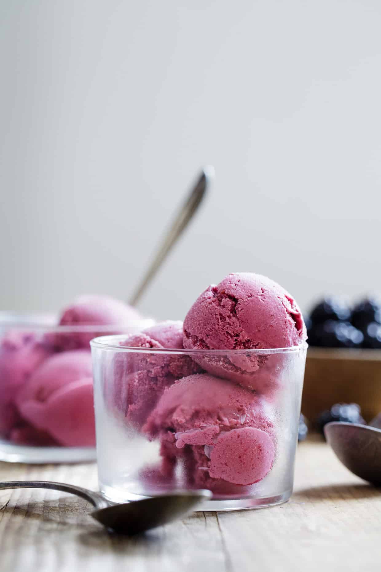 Vegan Blackberry Basil Ice Cream