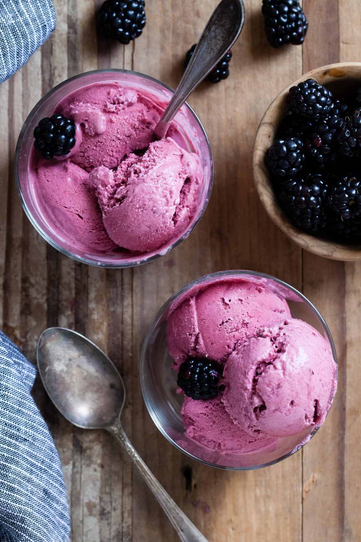 Vegan Blackberry Basil Ice Cream-