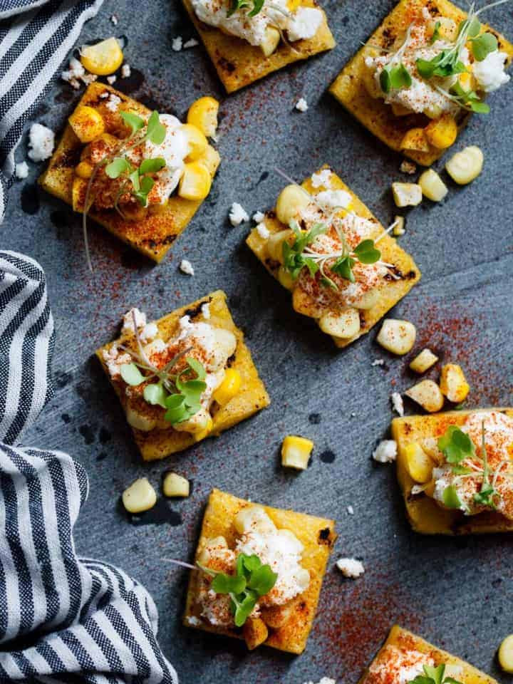 Mexican Street Corn Grilled Polenta Bites