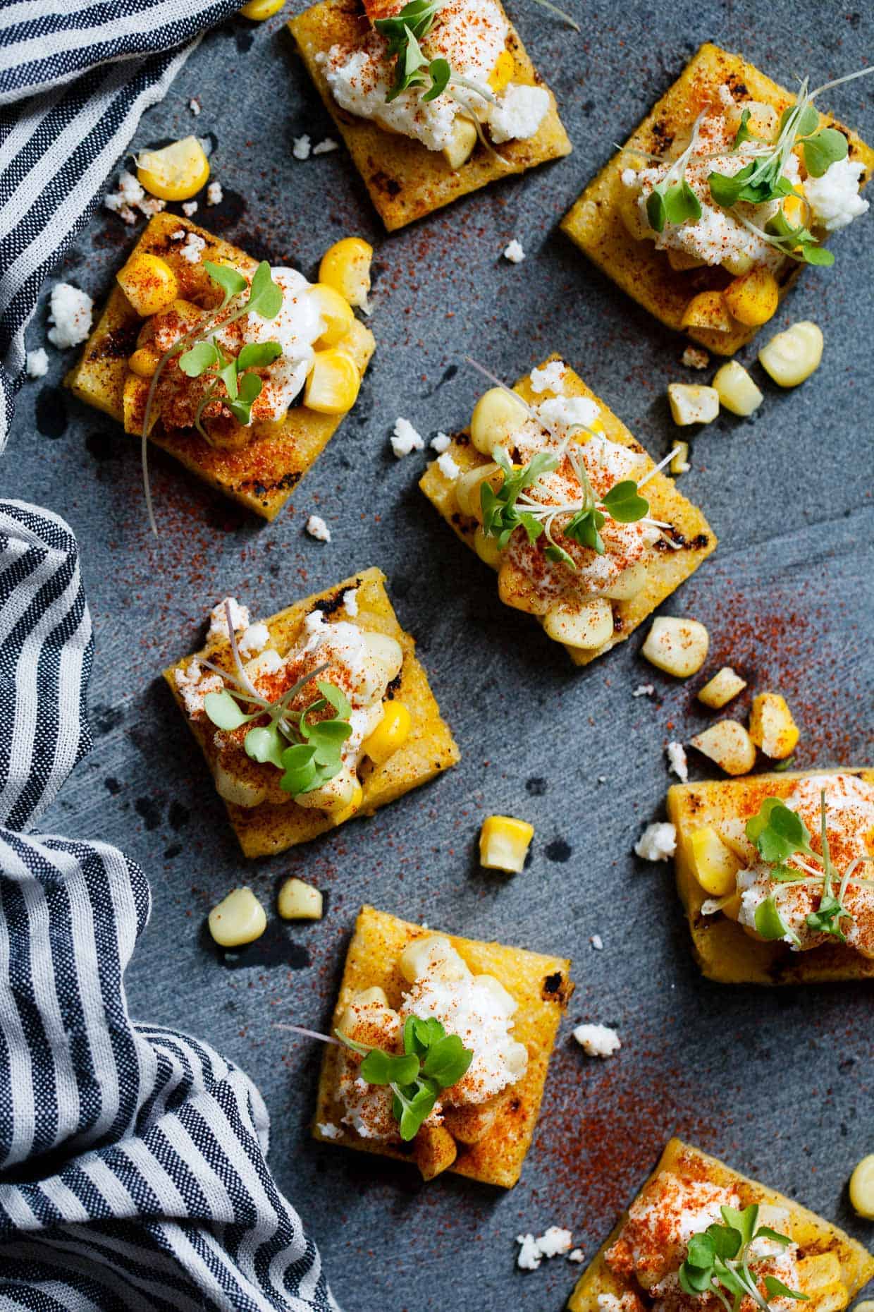 Mexican Street Corn Grilled Polenta Bites