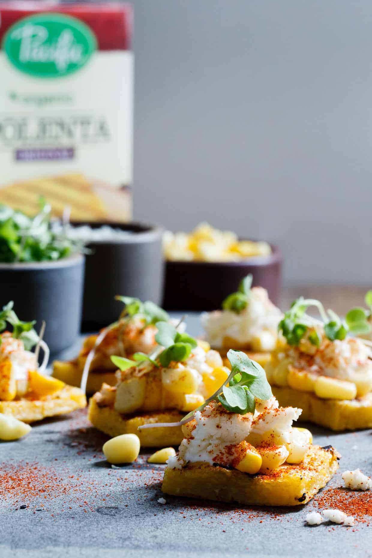 Mexican Street Corn Grilled Polenta Bites