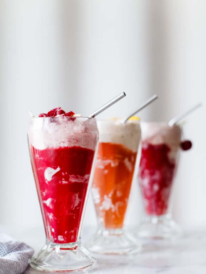 Hibiscus Ginger Ice Cream Floats