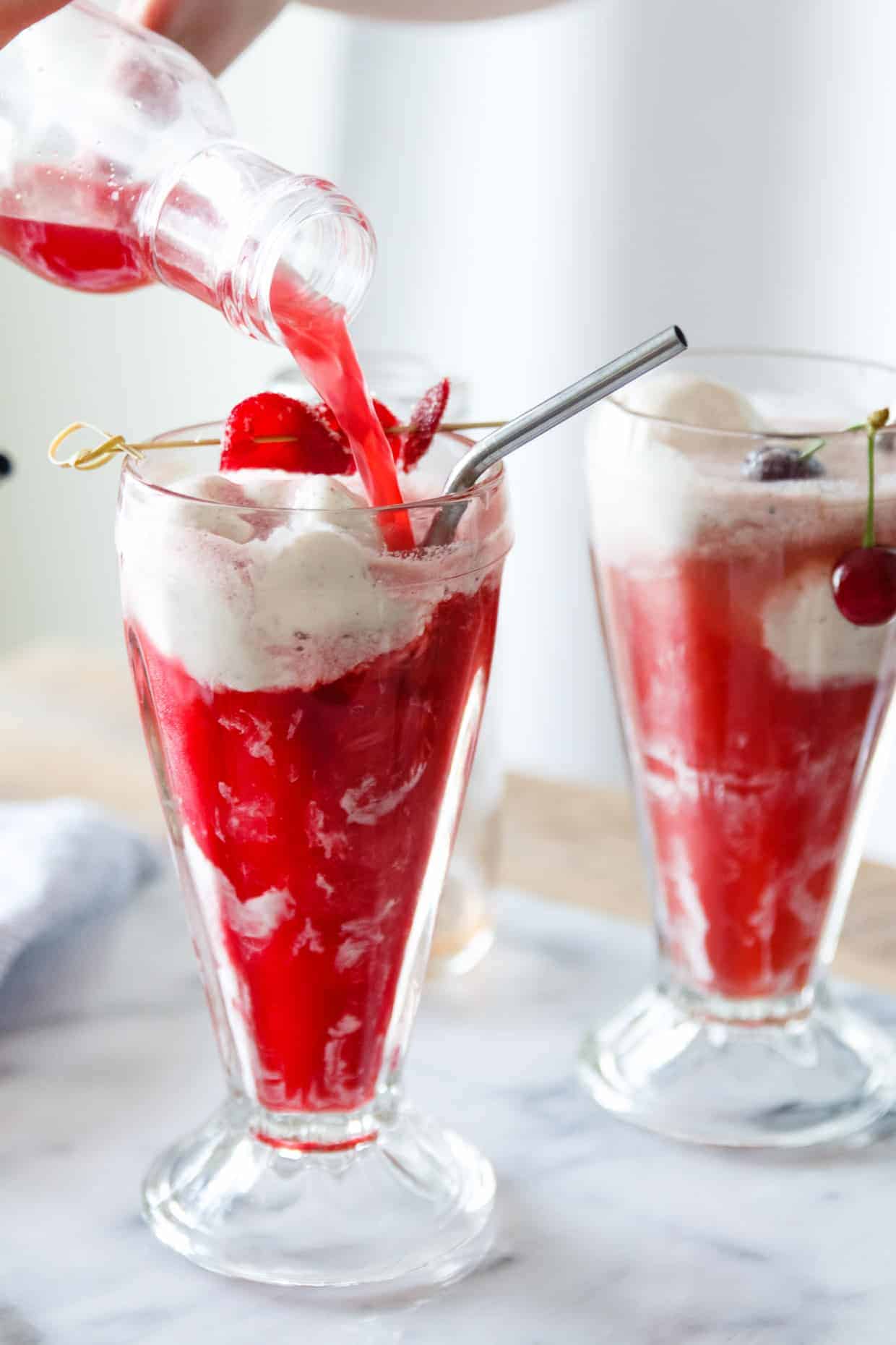 Hibiscus Ginger Ice Cream Floats