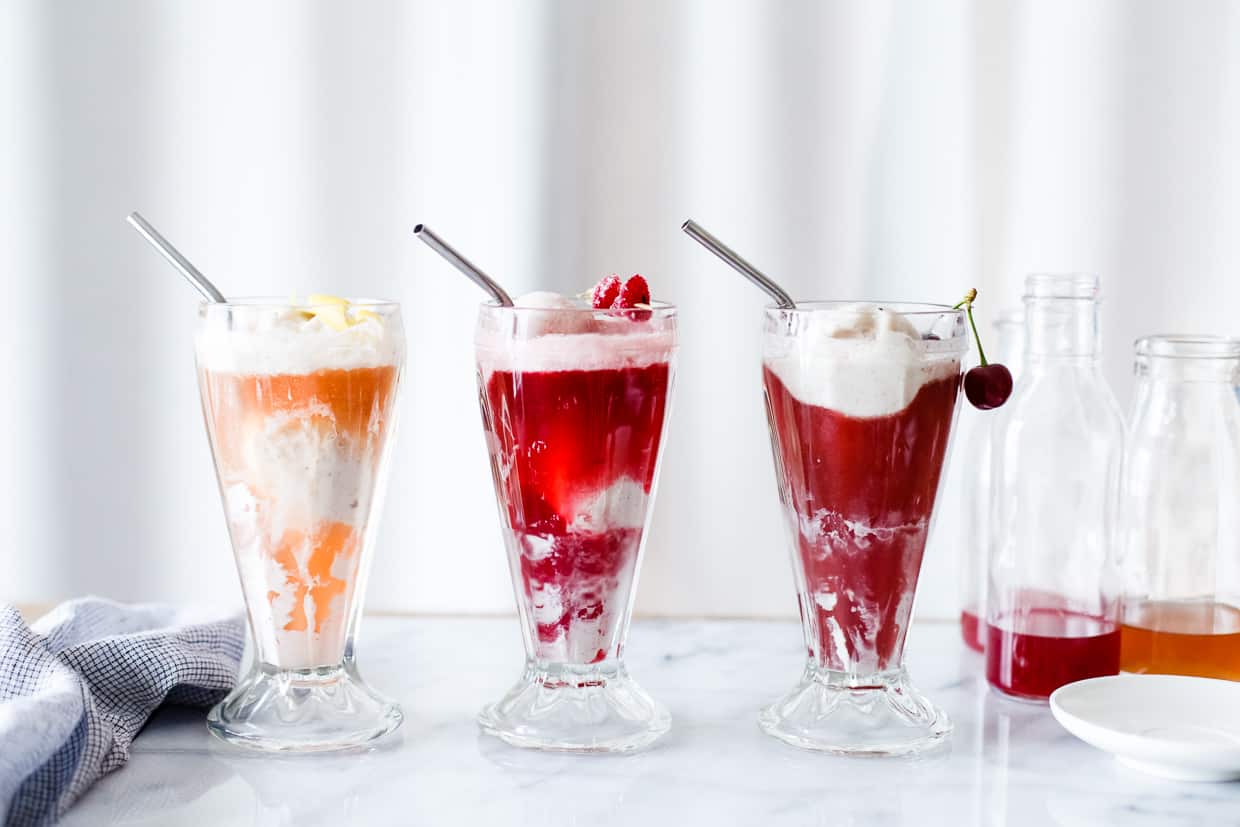 Hibiscus Ginger Ice Cream Floats