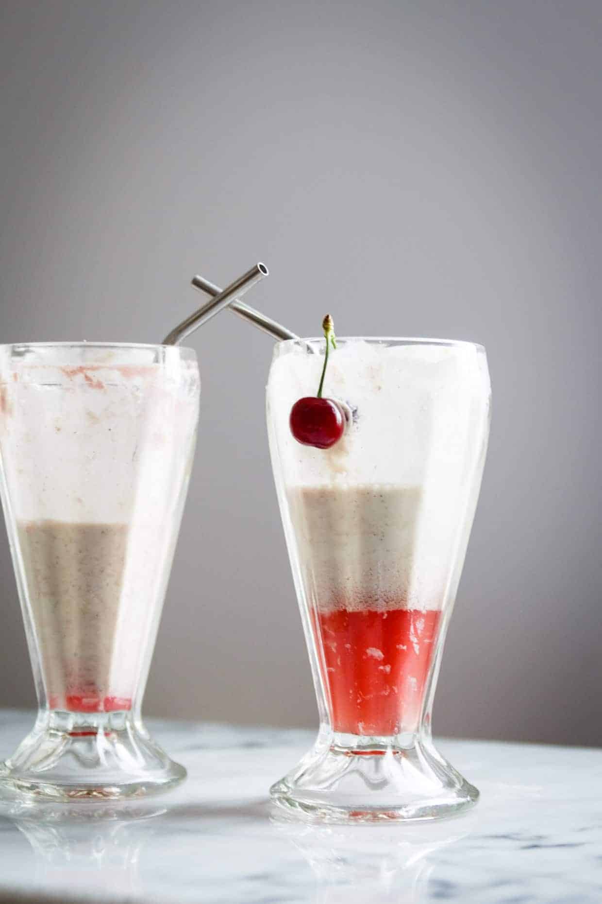 Hibiscus Ginger Ice Cream Floats