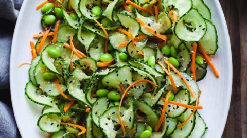 Sesame Ginger Miso Cucumber Salad