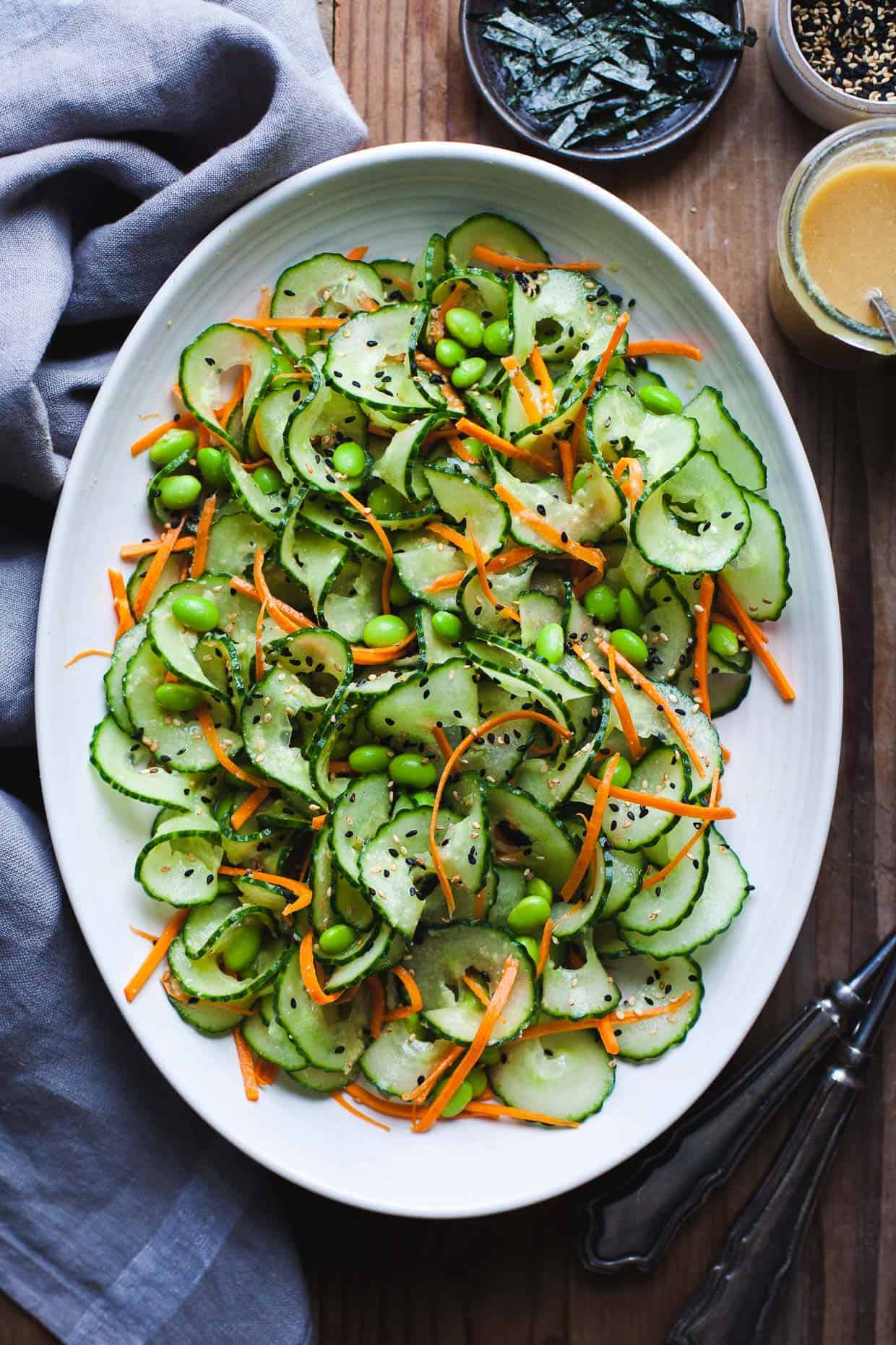 Sesame Ginger Miso Cucumber Salad