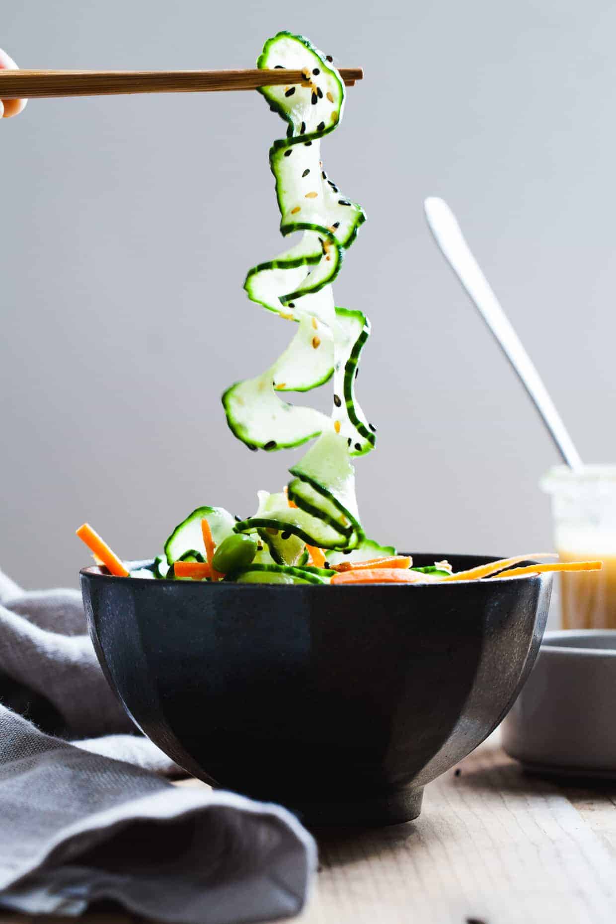 Sesame Ginger Miso Cucumber Salad