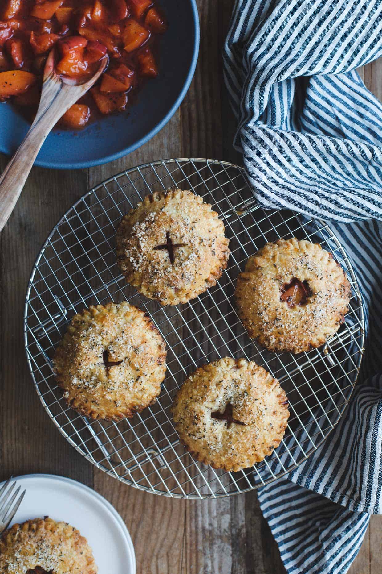 Rosemary Peach Hand Pies with White Chocolate Mascarpone