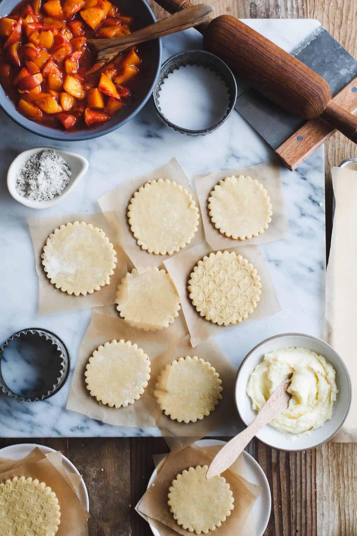 Rosemary Peach Hand Pies with White Chocolate Mascarpone