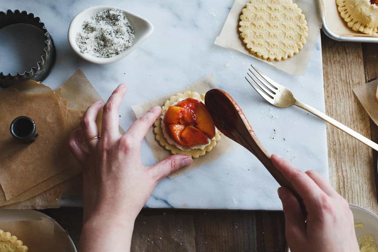 Rosemary Peach Hand Pies with White Chocolate Mascarpone