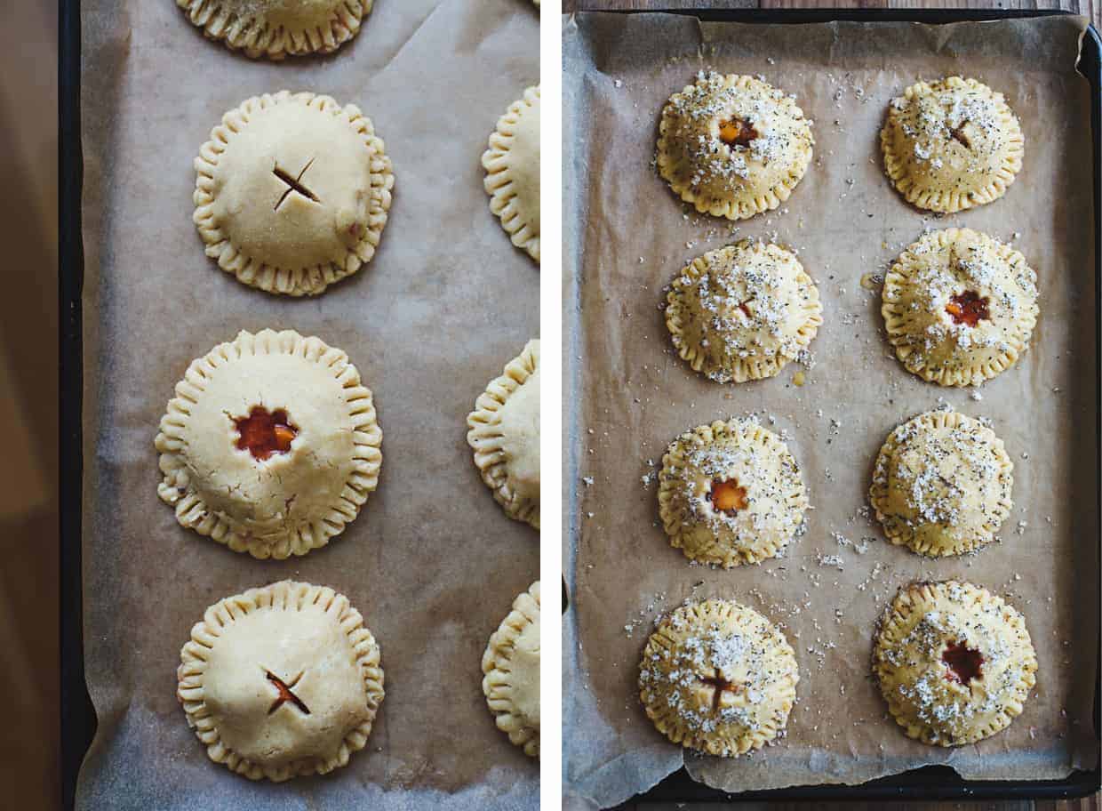 Rosemary Peach Hand Pies with White Chocolate Mascarpone