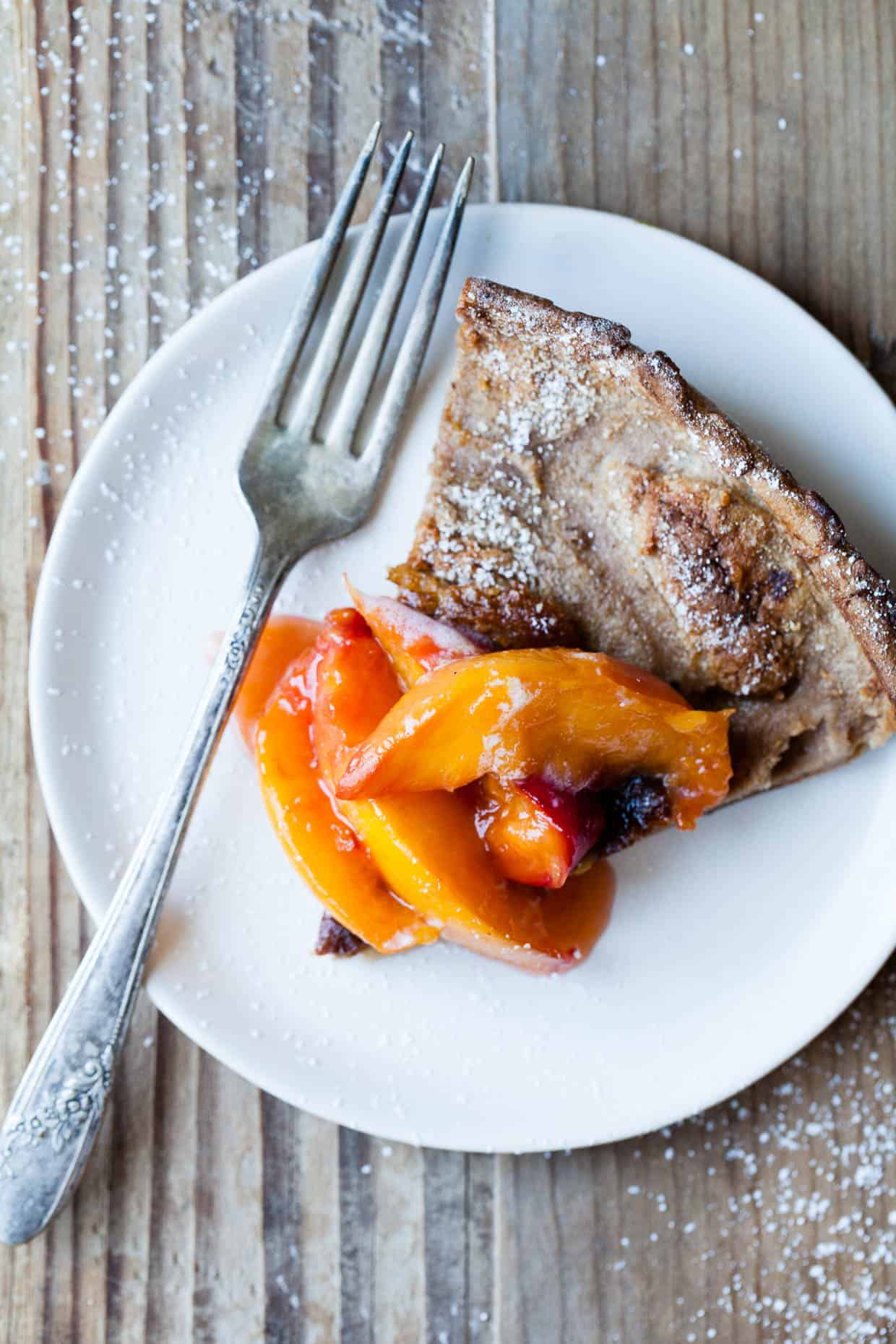 Chestnut Dutch Baby with Caramelized Nectarines