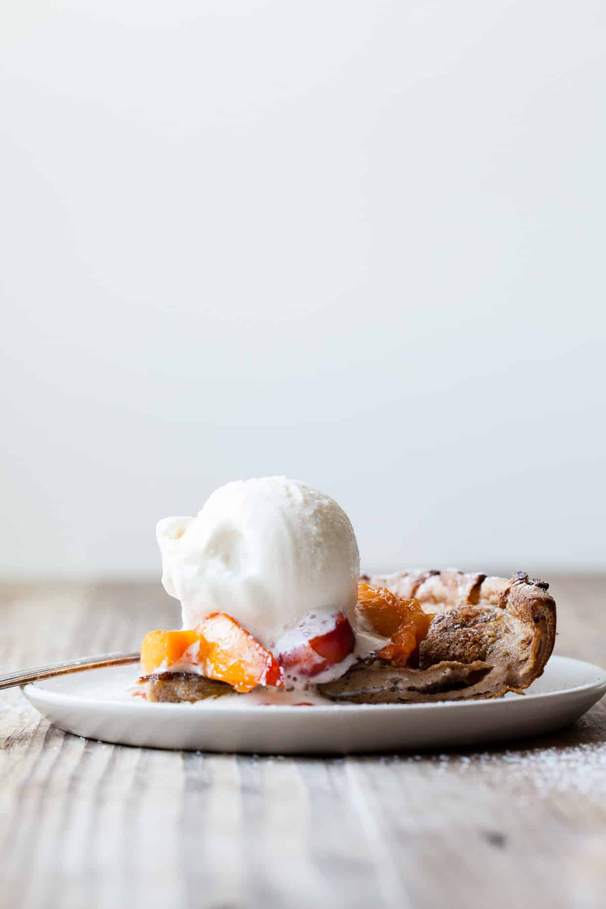 Chestnut Dutch Baby with Caramelized Nectarines