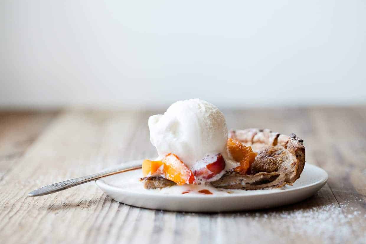 Chestnut Dutch Baby with Caramelized Nectarines