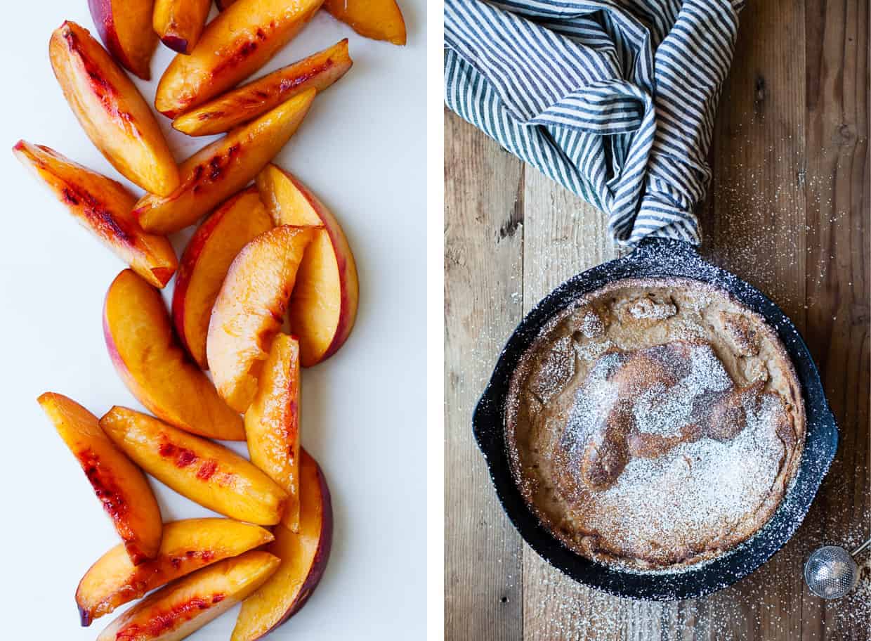 Chestnut Dutch Baby with Caramelized Nectarines