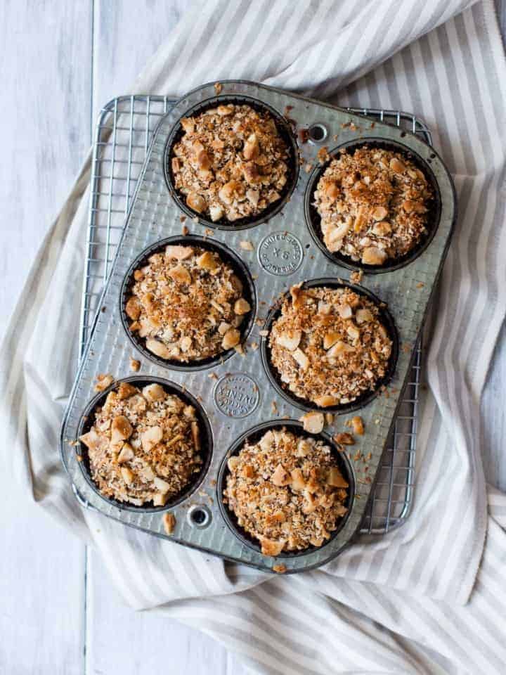 Coconut Chocolate Chunk Banana Macadamia Nut Muffins