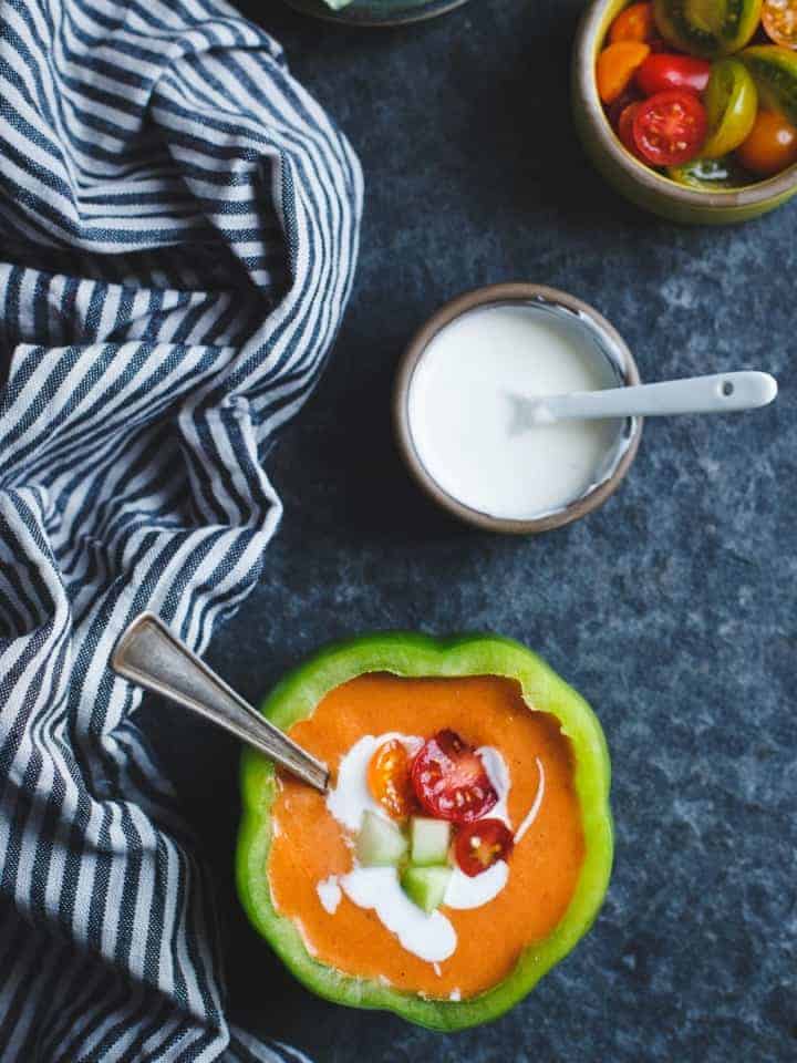 Heirloom Tomato and Bell Pepper Gazpacho