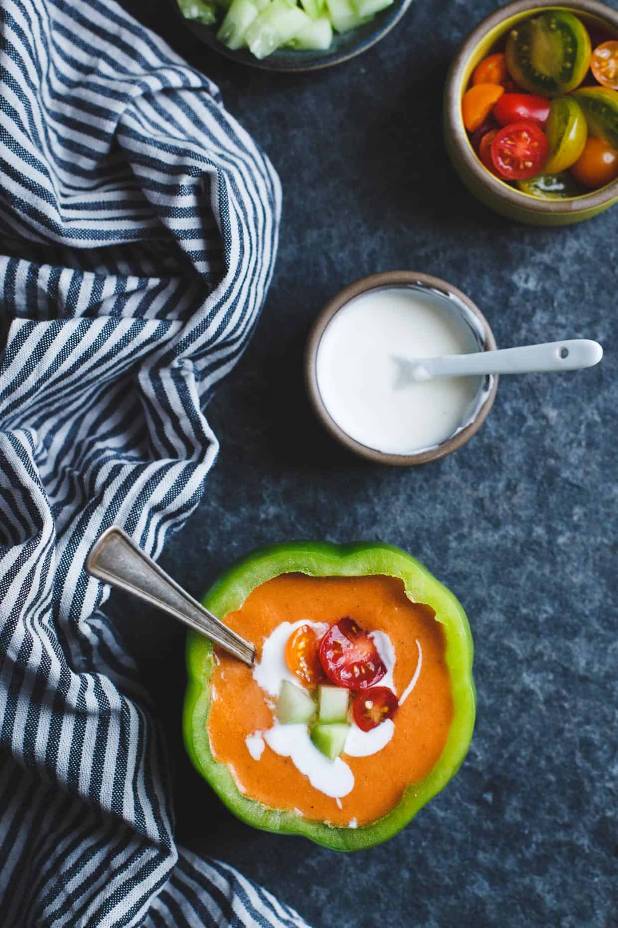 Heirloom Tomato and Bell Pepper Gazpacho