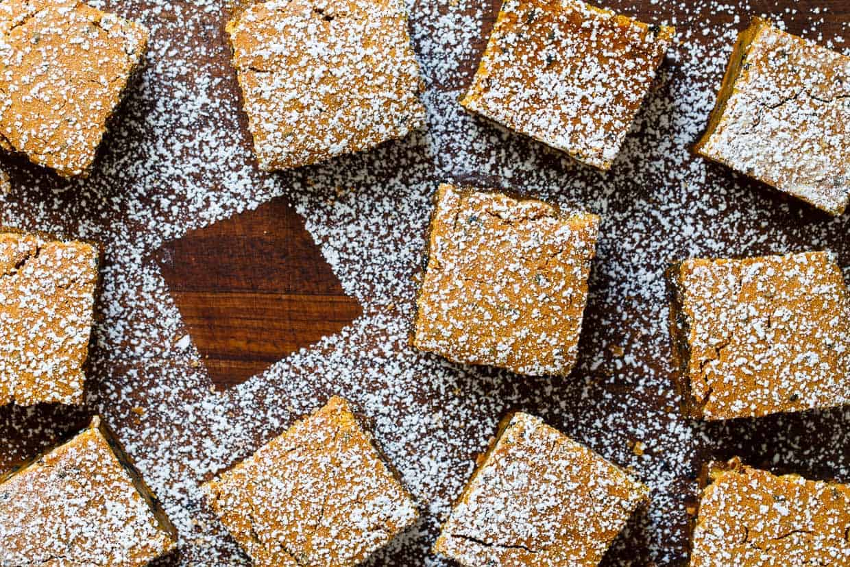 Black Sesame Pumpkin Mochi Cake