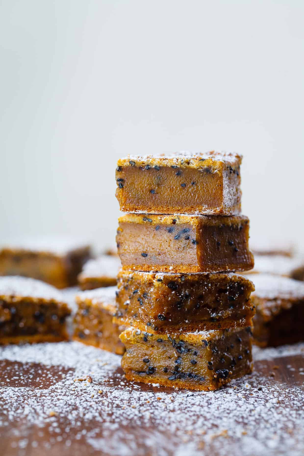 Black Sesame Pumpkin Mochi Cake