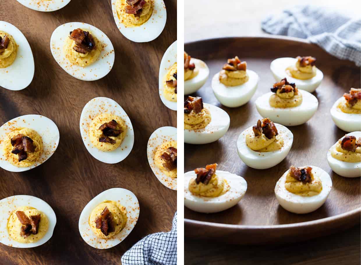 Butternut Squash Deviled Eggs with Bacon