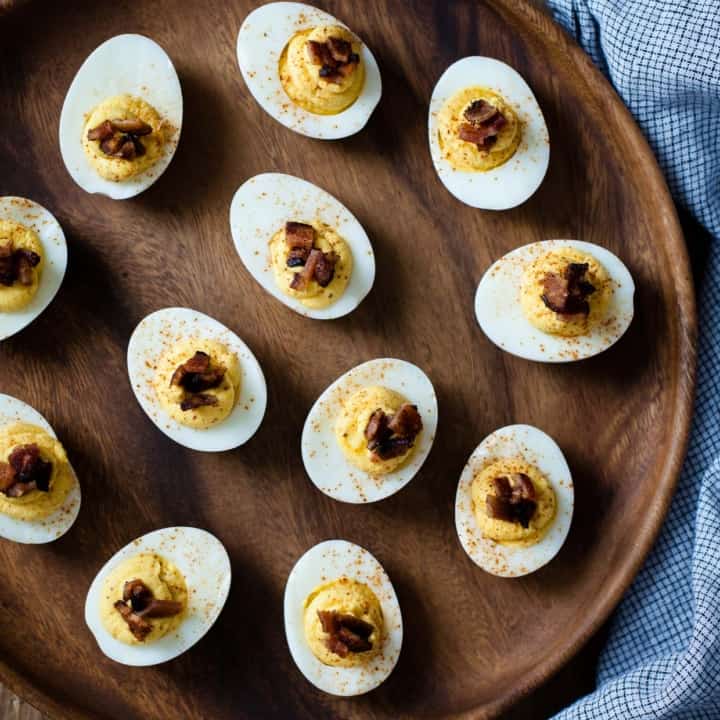 Butternut Squash Deviled Eggs with Bacon
