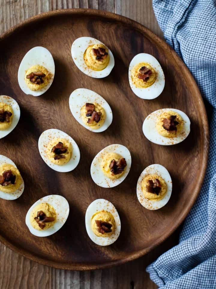 Butternut Squash Deviled Eggs with Bacon