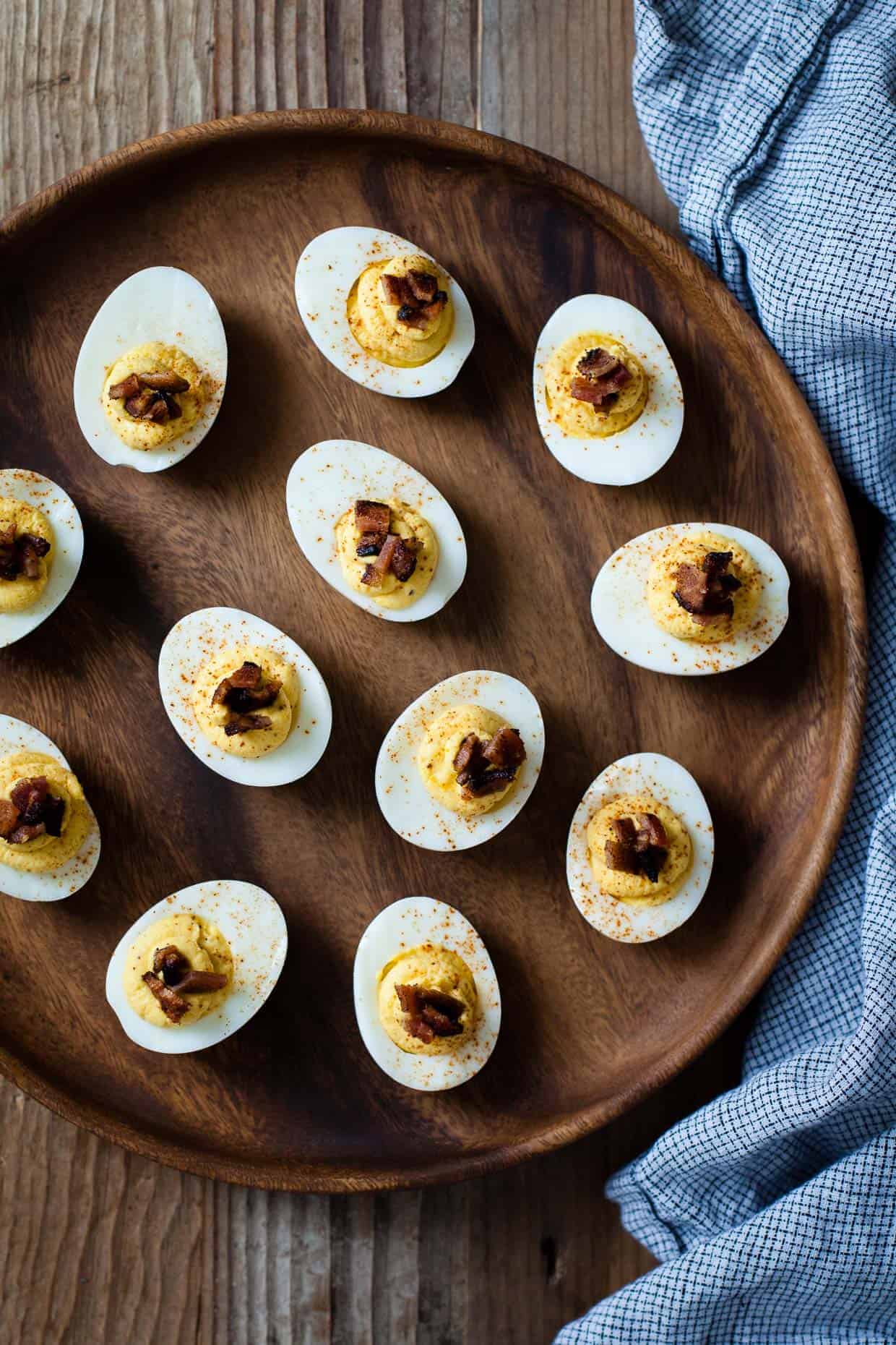 Butternut Squash Deviled Eggs with Bacon
