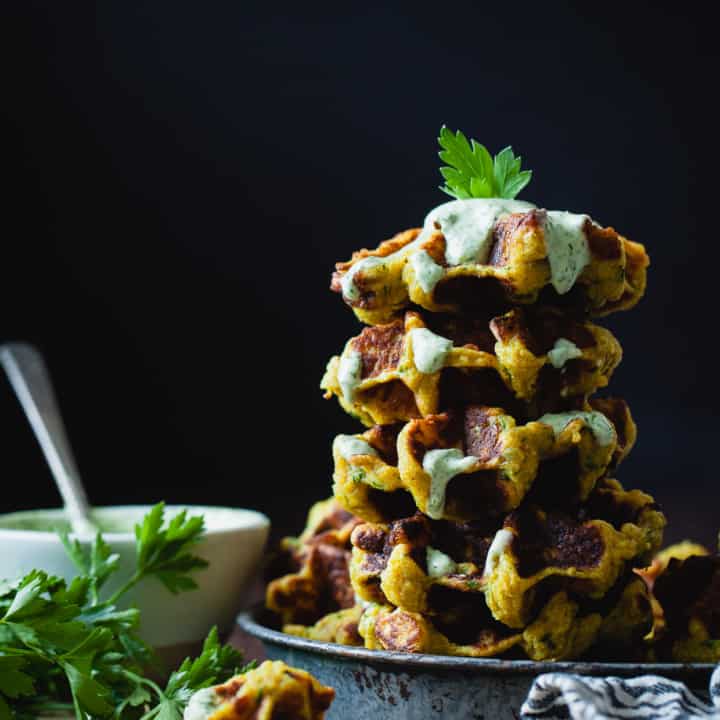 Spaghetti Squash Fritters with Dill Yogurt Sauce