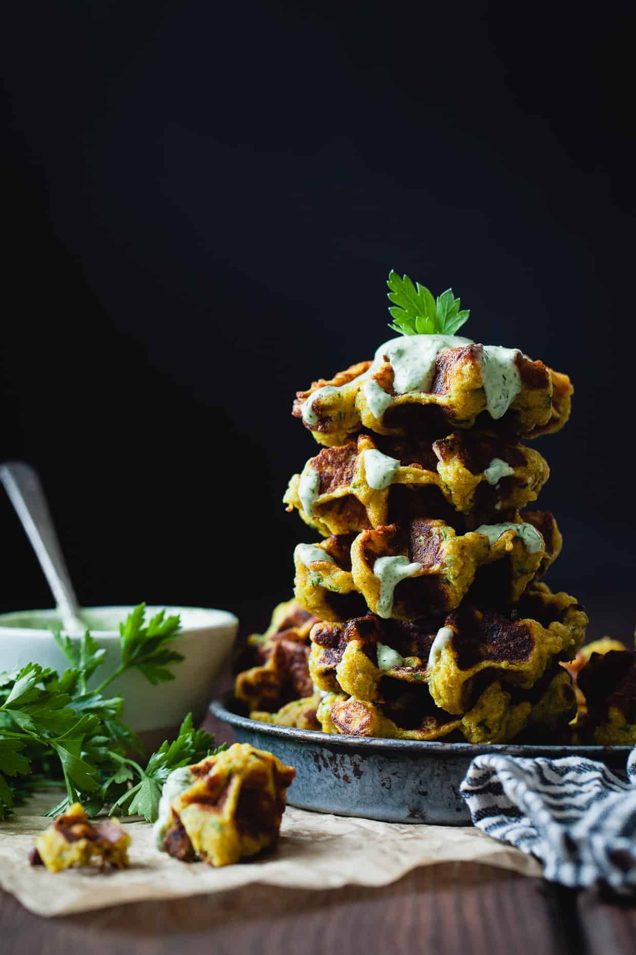 Spaghetti Squash Fritters with Dill Yogurt Sauce