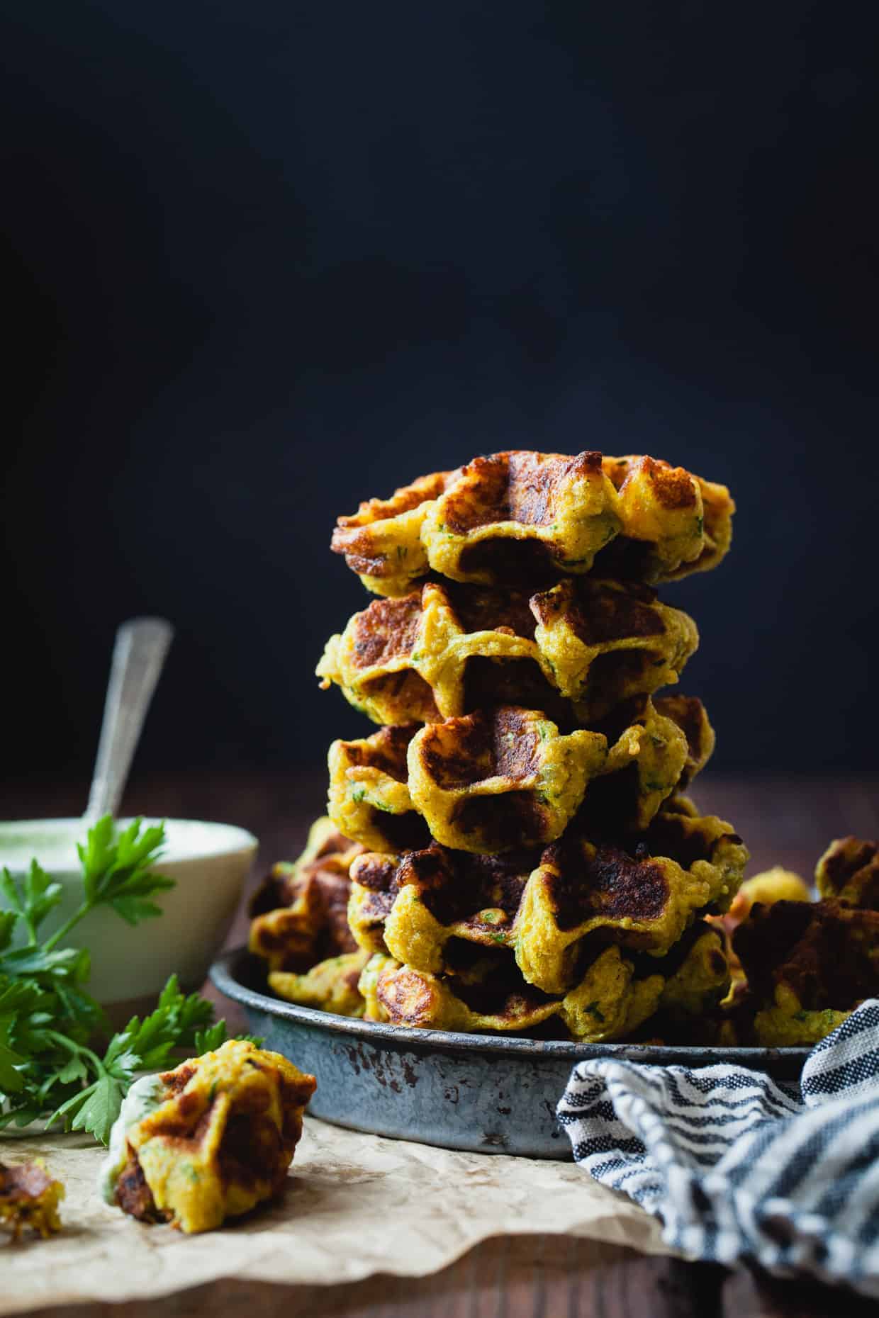 Spaghetti Squash Fritters with Dill Yogurt Sauce