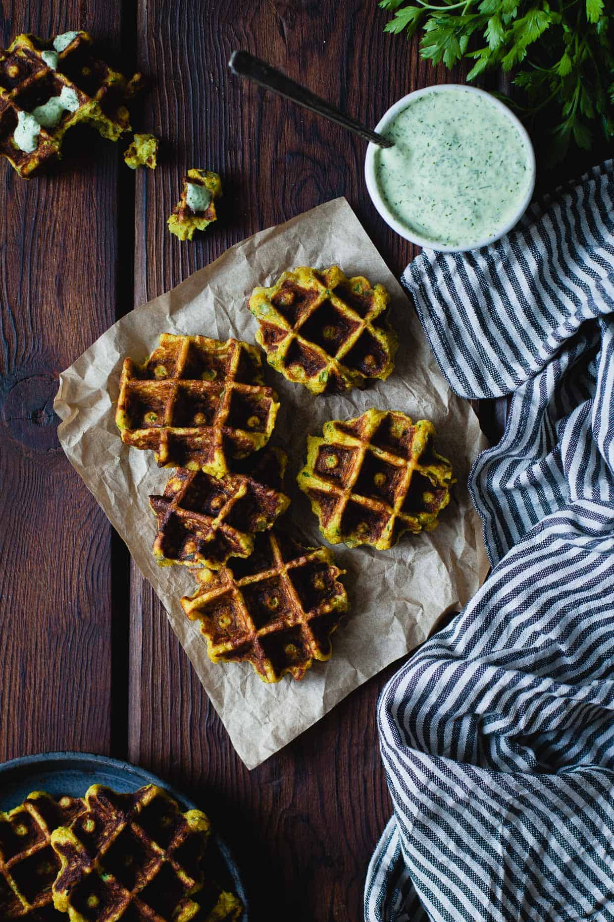 Spaghetti Squash Fritters with Dill Yogurt Sauce