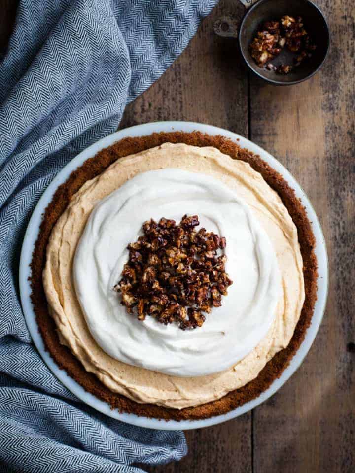 Almost No-Bake Pumpkin Cheesecake Mousse Pie