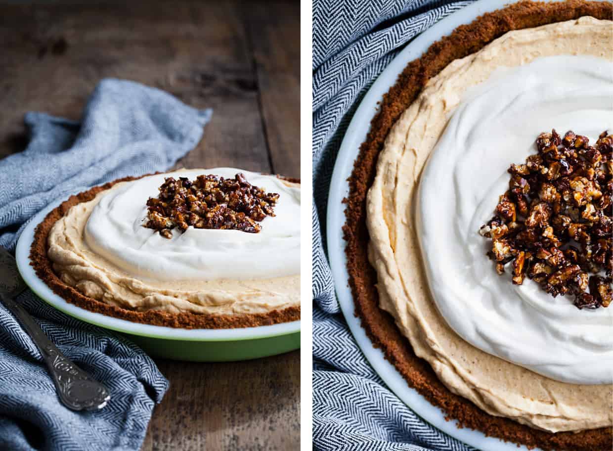 Almost No-Bake Pumpkin Cheesecake Mousse Pie