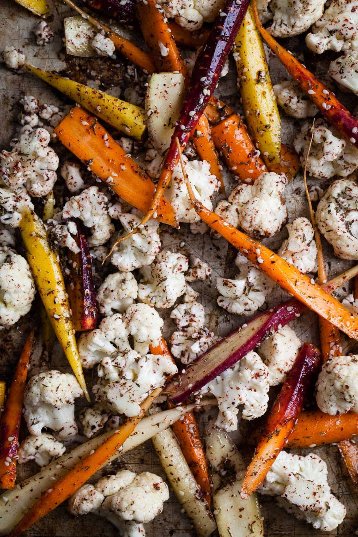 Za'atar Roasted Carrots and Cauliflower