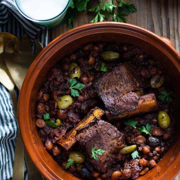 Braised Short Rib Tagine with Figs & Almonds