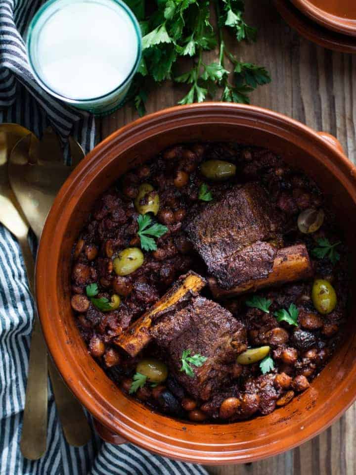 Braised Short Rib Tagine with Figs & Almonds