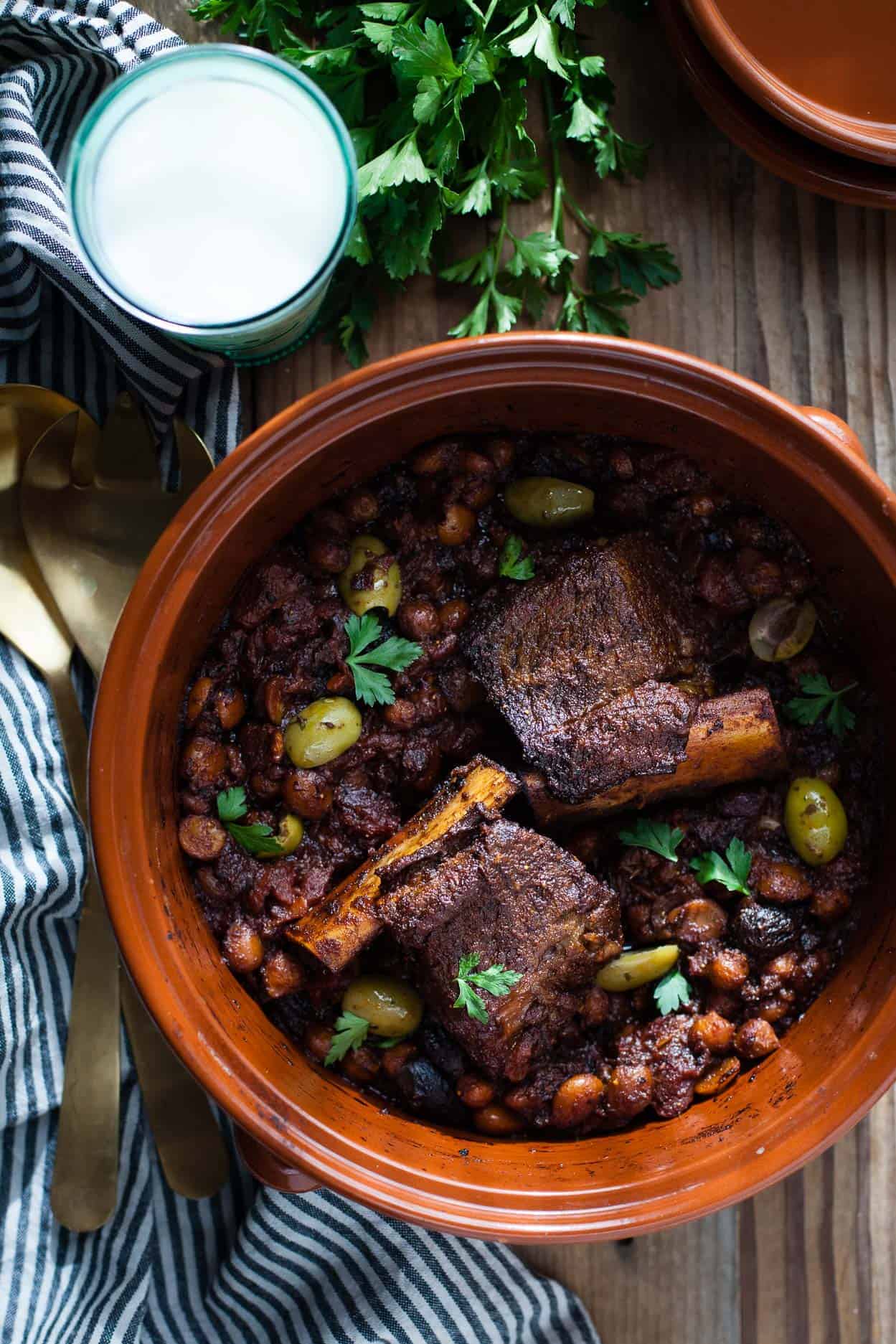 Braised Short Rib Tagine with Figs & Almonds