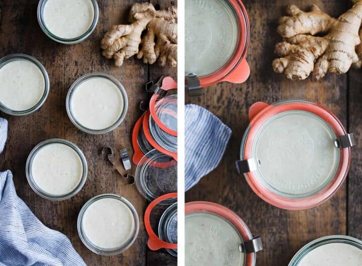 Ginger Tofu Pudding with Soy Milk Mochi & Kinako Black Sesame Puffed