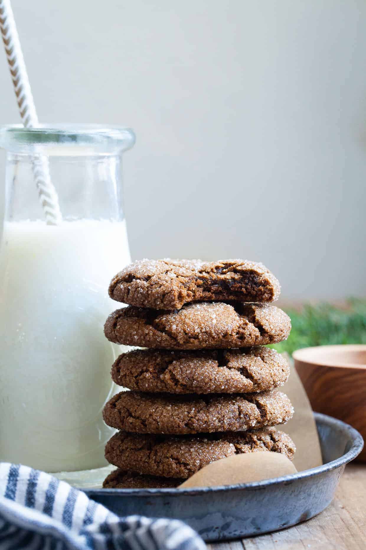 Salted Bacon Fat Ginger Molasses Cookies {gluten-free}