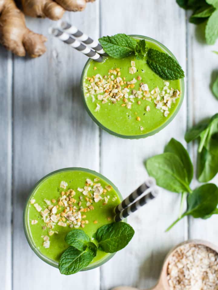 Sweet Zing Ginger Oatmeal Green Smoothie