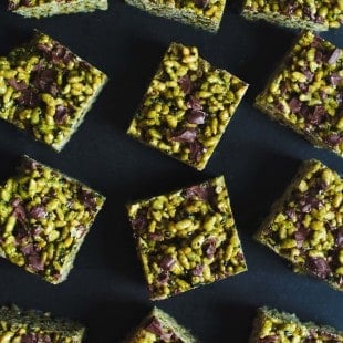 matcha rice krispie treats