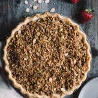 Gluten-Free Strawberry Rhubarb Pie with Crumb Topping
