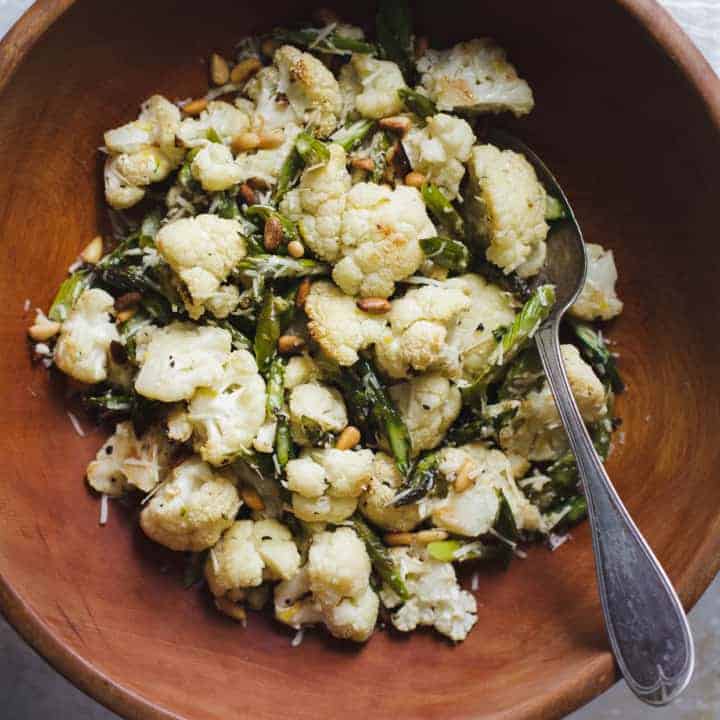 Roasted Asparagus & Cauliflower Salad