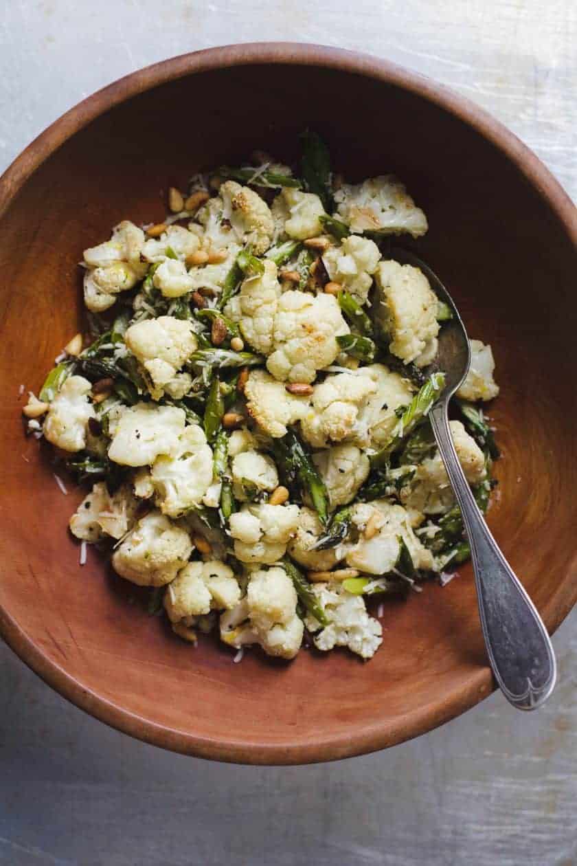 Lemony Roasted Asparagus and Cauliflower Salad Snixy Kitchen