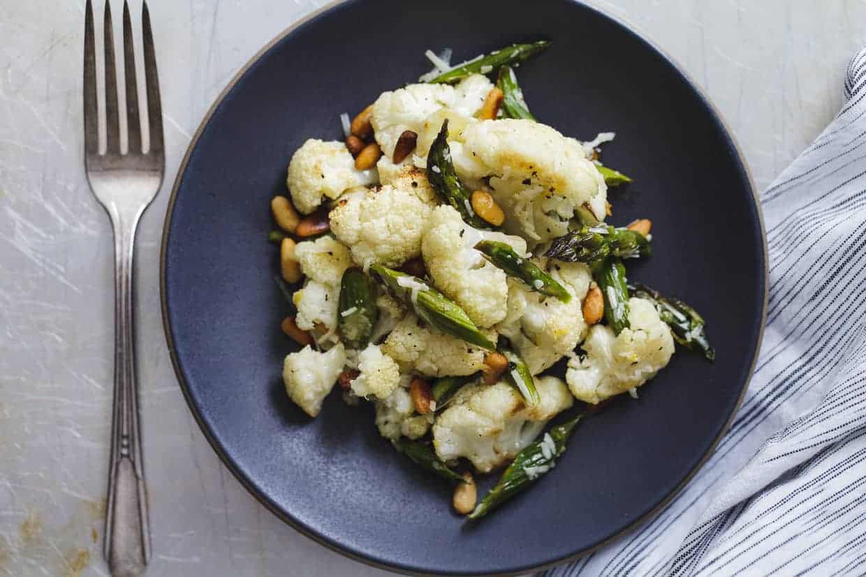 Roasted Asparagus and Cauliflower Salad